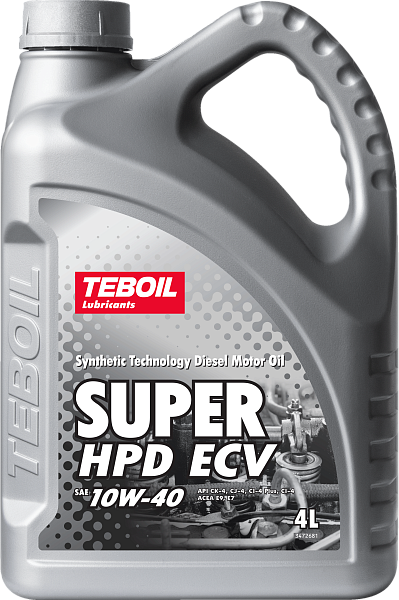 Малозольное моторное масло TEBOIL SUPER HPD ECV 10W-40